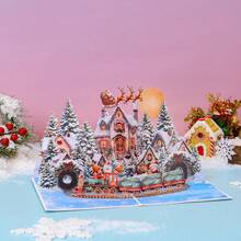 1pc Creative Christmas Scene 3D Greeting Card, Home And Party Atmosphere Decorative Items, Birthday Card, Surprise Gift For Friends, Gift For Parents, Suitable For All Kinds Of Festival, Celebration & Parties