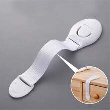 5pcs White Child Safety Cabinet Locks, Baby Proofing Drawer Door Cabinet Locks, Plastic Door Locks (The Product May Have Slight Color Difference Due To Photography, Lighting, Display, Etc. Please Refer To The Actual Product.) - Apricot - View 4