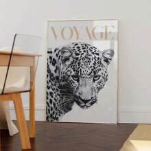 1/3pcs Frameless Gold Leopard Wall Art Set, B&W Gallery Wall Prints, Luxury Glam Decor For Office, Girls Room | Back To School, Room Decor, Dorm Essentials, Vintage Posters, Wall Prints, Bedroom Decor, Gift - Gold - View 5