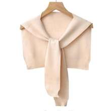 Women's Casual Y2K Shawl Wraps Knitted Tie Up Knotted Shoulder Cape Fashion Shawls Scarf Cape, Sweater Shawl Wraps Sleeves Knitted Collar Sweater Scarf Top Casual Lightweight Shoulder Cape Accessories Suitable For Partyand Dates, Simple And Fashionable, Elegant And Exquisite Matching For Dress - Knitted Shawl - View 7