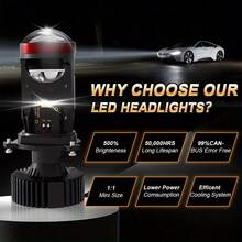 High Power Y7 30000LM Mini H4 Projector LED Lens H4 LED Car Headlight Upgrade Auto Car Lights Of Y6 High Low Beam Lamp - Y7 - View 8