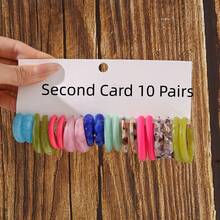 1 Cặp/10 Cặp/40 Cặp Bộ Hoa Tai Vòng Tròn Hình Chữ C Thời Trang Đơn Giản Làm Từ Nhựa Acrylic Hai Màu Mới - Đầy màu sắc - Xem 11