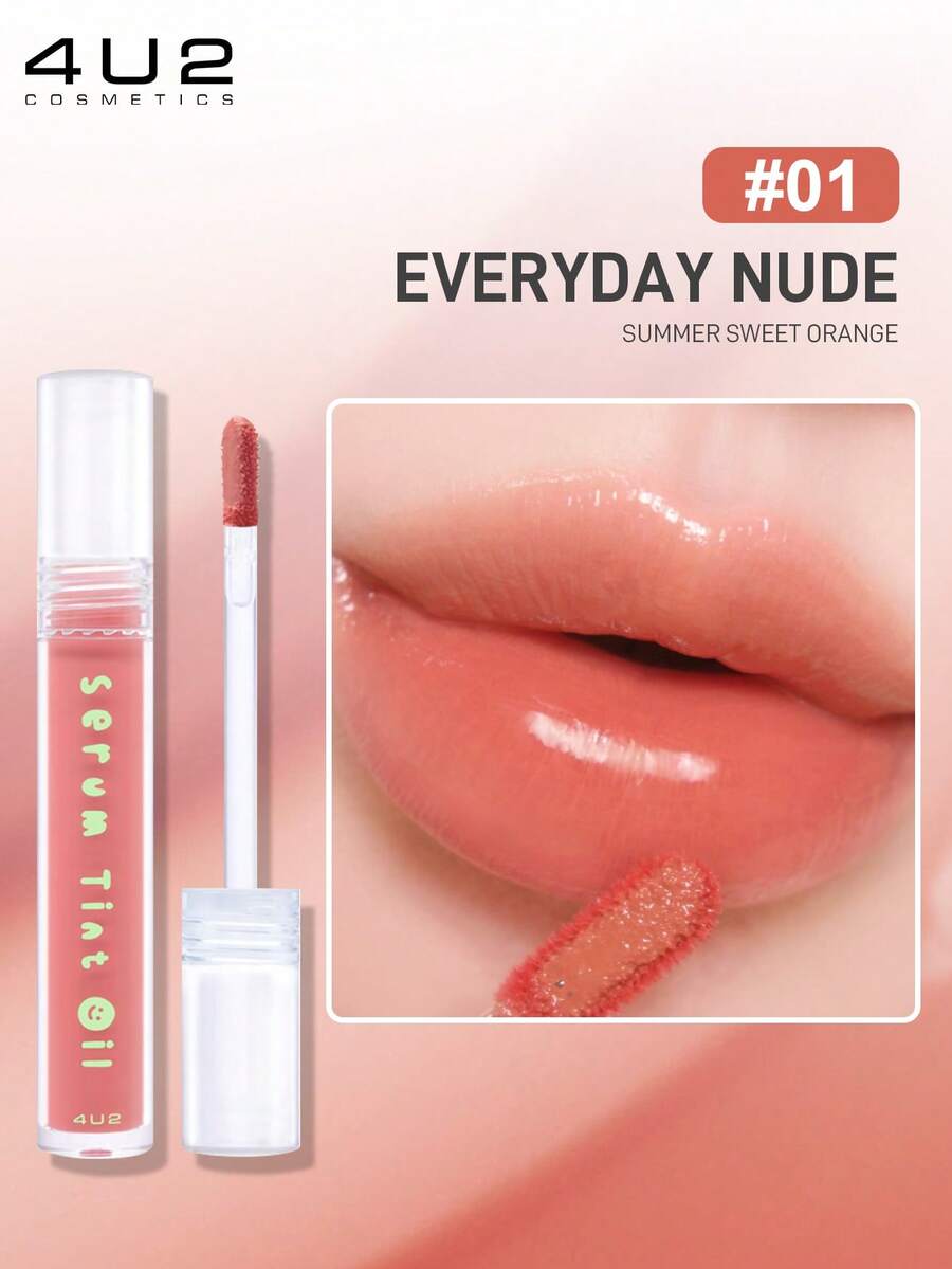 4U2 4U2 SERUM TINT OIL,Non-Sticky Gloss Lip Balm Lip Care, Fruity Lip Oil, Moisturizing And Nourishing For Dry Lips,3g/0.10oz