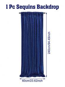 2pcs Navy Blue Sequin Backdrop Curtain, Polyester Glitter Party Background Drape, Birthday Party Decoration Supplies Banner, Navy Blue Reusable Curtain, Suitable For Home Decor, Wedding, Baby Shower, Christmas, New Year, Fits Metal Arch Frame And Balloons, Backdrop Decor, Also Suitable For Daily Use, Shiny Background Fabric Never Goes Out Of Style. - Navy Blue - View 11