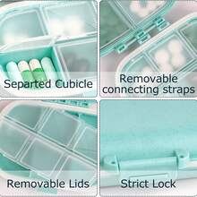Holii Travel Pill Organizer, 8 Compartments Portable Pill Case, Daily Pill Box To Hold Vitamins, Small Pill Container For Pocket Purse Medicine Organizer(Blue) - Màu xanh lam - Xem 7