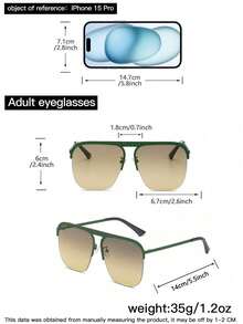 半副女士金属框飞行员款时尚眼镜，适合日常出行、海滩装扮，是女士眼镜、商务休闲装、夏季海滩度假以及秋冬季户外旅行的理想配饰。复古超大飞行员镜框，适合外出和返校季佩戴。 - 彩色 - 查看 7