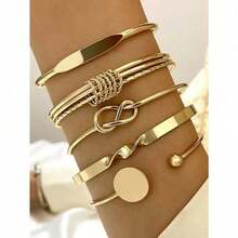 5pcs Bohemian Style Women's Metal Bracelet Set