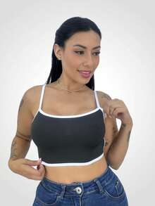 Kit 3 Top CROSSED BICOLOR Backless Cropped Comfortable Workout Gym - 黑色 - 查看 3
