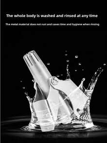 1 قطعة ماكينة تشذيب شعر الأنف من الفولاذ المقاوم للصدأ، أداة إزالة شعر الأنف للرجال، قابلة للغسيل