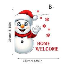 Christmas Window Stickers, Cute Santa Claus Snowman Glass Window Decals Door Stickers Decoration, Suitable For Holiday Christmas Nursery Playroom Bedroom Classroom Kindergarten Wall Stickers Room Decor Wall Sticker Wall Decor Home Decor Christmas Decorations Christmas Decorations Home