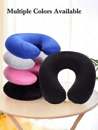 Travel Pillow Neck Pillow Airplane Pillow Travel Car Home Office Travel Neck Flight Pillow Snap Button With Soft Cover, U Shaped Neck Pillow Portable Student Adult Pillow Pad, Supports Neck And Protects Cervical Vertebrae While Studying Or Riding In Car, Office Or Other Travel(The Product Is An Inflatable Pillow)