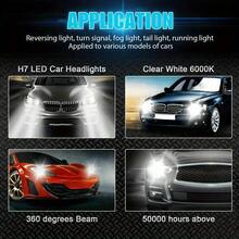 2pcs H7 3570 LED Headlight Bulb Kit, 6000K White Light, Compatible With COB Chip Technology, 12V-24V 110W Car Fog Lights - 2pcs - View 7