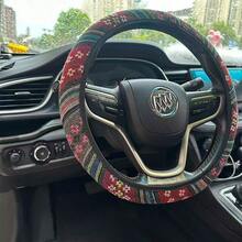 Car Steering Wheel Cover, Without Inner Ring, All-Weather Universal Safety Belt Shoulder Protector, Surface Linen Material, Anti Strangulation, Anti Slip, Anti Sweat, Anti-Aging, Wear-Resistant And Durable, Car Steering Wheel Protective Cover - Red Linen Steering Wheel Cover - View 10
