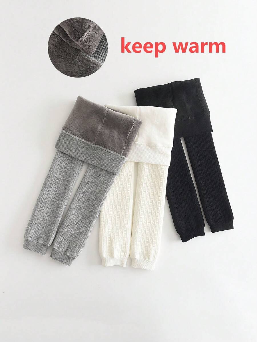 1件婴儿厚保暖柔软舒适打底裤，秋冬 - 彩色 - 查看 1