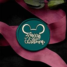 Disney 1 قطعة ختم شمع بموضوع عيد الميلاد بقطر 25 مم، ختم شمع نحاسي للأظرف والأختام الشمعية لحفلات عيد الميلاد، مجموعة ختم شمع هدية