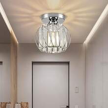 1pc Crystal Hallway Light, Minimalist Modern Porch Entrance Foyer Ceiling Lamp, Bulbs Not Included - Multicolor - View 10