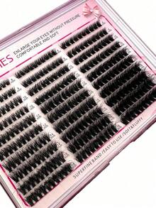 !!! 300pcs/Set 10rows 100+120+160pcs 0.07mm Faux Mink Eyelash Extensions, 8-16mm Mixed Length, 3D Russian Volume Individual Lashes, Plastic Box, For Makeup.Random Style Delivery.