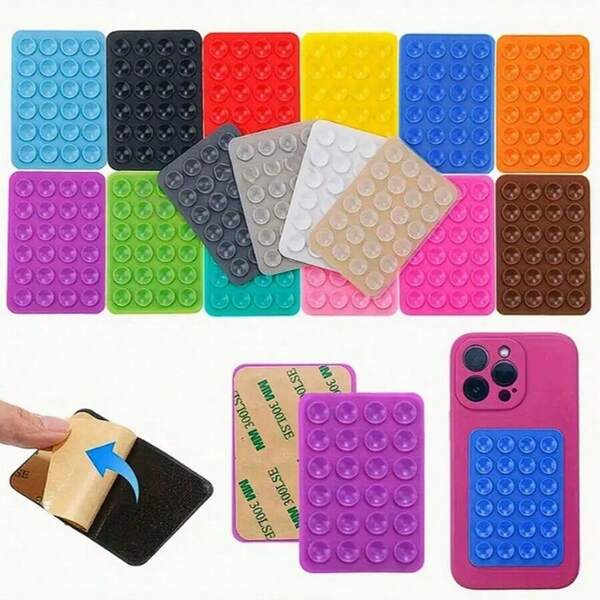24pcs Silicone Suction Cup Phone Holder Pad, Universal Non-Slip Grip, Waterproof, Multi-Function Phone Accessories Suitable For All Models Compatible With IPhone, Android Phone, Gift For Birthday, Family, Friends Phone Stand