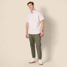 Mens Relaxed-Fit Carpenter Utility Pant With Pockets, Fashionable Workwear - Olive - View 7