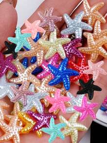10 (Random Colors) Pcs Mixed Color Resin Starfish Rhinestone Flat Back Mini Stars, Suitable For DIY Crafts, Wedding Decoration, Nail Art And Scrapbooking - Multicolor - View 12