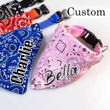 20 Pieces/10 Pieces/1 Piece Custom Name Letters Or Text Pet Cat Dog Animal Triangle Scarf Bib Scarf Pet Saliva Accessory Triangle Scarf, Suitable For Customizing Pet Names Or Greetings, Can Be Given As A Pet's Birthday Gift