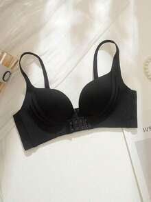 Sujetador de empuje ultra sólido para mujeres, lencería,push-up super realzante para mujer, diseñado para copa pequeña con efecto de busto talla grande grande - Negro - Ver 5