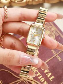 1pc/Set, No Gift Box, Fashionable Minimalist Small Dial Women's Watch, Stainless Steel Strap, Compact & Elegant, Suitable As Birthday, Anniversary, Halloween Gift For Friends And Loved Ones - Multicolor - View 1