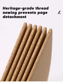 6 piezas/Paquete de Libretas de Papel Kraft, Mini Cuaderno para Diario de Viaje, Adecuado para Escuela, Oficina, Escritura, Proyectos, Diarios (Cubierta Marrón, Páginas en Blanco)