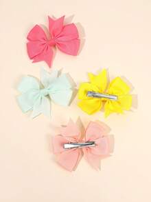 24 piezas de pinzas para el cabello con moños de colores para niñas, clips de fibra de poliéster multicolor perfectos para adolescentes como decoración del cabello para el atuendo diario, accesorios de cabello versátiles