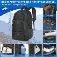 Hiking Backpack 40L Packable Backpack For Men Waterproof Camping Backpacks Lightweight Outdoor Sport Travel Daypack