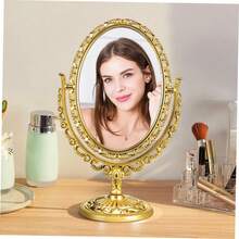 Oval Makeup Mirror With Double-Sided Vintage Vanity Mirror, Featuring A Rotating Vanity Mirror Stand. Ideal For Makeup Application, Girls, Women, Beauty, And Spa Parties. This Adorable Princess-Style Oval Vanity Mirror Is The Perfect Accent For Any Tabletop. The Double-Sided Rotating Table Mirror With Stand Makes An Excellent Decorative Choice For A Girl's Room And A Festive Gift For Friends And Family During Halloween And Christmas.,Makeup,Cheap,Room Decor,Vanity,Travel,Bedroom,Makeup Accessories,Mirror,Vanity Mirror,Cheap,Stocking Stuffers,Makeup,Makeup Tools,Cheap Stuff,Gifts,Gifts For Women,Christmas Gifts - Multicolor - View 2