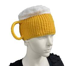 2pcs/Set Plush Beer Mug Hat - Funny Christmas Party Accessory, Soft Costume Prop, Suitable For Valentine's Day, New Year, Party, Spring/Summer - Yellow + Yellow - View 7