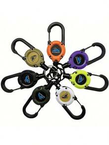 10 Stücke Schlüsselanhänger Set mit Einziehfunktion, Drahtseil mit Schlüsselband und Wanderkarabiner für Outdoor, Camping, Wandern und Angeln - Multifunktions-Abzeichen und ID-Clip