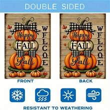 12x18 Inch Double-Sided Gnome & Pumpkin Garden Flag - Perfect For Autumn, Thanksgiving, Halloween And Christmas Decor, Durable Polyester, No Flagpole Included