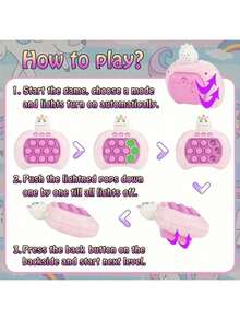 兒童按壓式有趣玩具，教育突破快速的推推遊戲機通關並快速推遊戲，讓男孩和女孩受益的訓練玩具 - 粉紅色獨角獸 - 查看 6