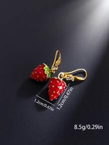 1 Paar Modische elegante niedliche 3D Erdbeere Anhänger Ohrringe für Frauen