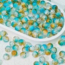 50pcs/100pcs 8mm Snowflake Crackle Glass Beads, Loose Spacer Beads, Suitable For DIY Jewelry Making Necklace Bracelet Earrings Craft Supplies