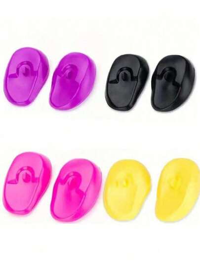 1对 - 沙龙级护耳罩，塑料材质，适用于染发，家用硅胶材质，可用于淋浴、美发等场所。这款护耳罩适合家庭、个人及商业美发沙龙使用，是美发工具、美发产品及配件的理想之选，也是美容旅行的必备品。产品包括：梳子、理发配件、吹风机、头发护理用品、卷发梳、理发师配件、美发设备、旅行必备品、发型、美发、头发护理用品、旅行、美发产品、美发工具、美发用品、理发师配件、理发店、美发设备。