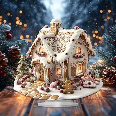 1 pièce Nouvelle décoration de bureau de Noël, ornement suspendu d'arbre de Noël créatif, pendentif acrylique du Père Noël, décoration suspendue artisanale pour les fêtes, fournitures de fête pour la maison