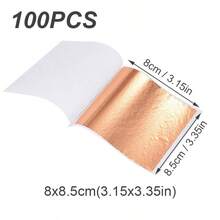 100/500pcs Imitation Gold Foil Paper Leaf Gilding Painting DIY Furniture Decoration Craft Paper, For Festive Scene Decoration,Resin Crafts,Furniture Lines, Ceiling, Jewelry Making Gold-Plated Decoration