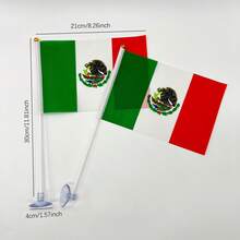 5/15pcs Mexico Hand Wave Flags + 5pcs Cross-Hole Transparent PVC Plastic Suction Cup - Portable, Reusable, Easy To Install - Perfect For Office, Car Decor, Wall Decor, Home Decor, Sports Games & Outdoor Events - Vibrant Colors, Durable Material - Multicolor - View 3