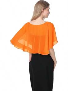 Chiffon Lace Shawls And Wraps For Brides - 柑橘 - 查看 5