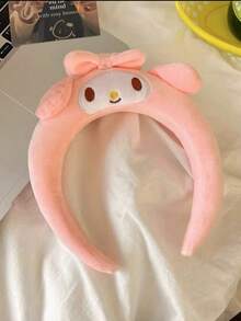 Sanrio 1 件可爱卡通 Kuromi 毛绒头带，卡通毛绒女式发箍，蓬松洗脸头带，舒适可爱，适合居家和日常佩戴，冬季