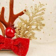 Christmas Deer Antler Hair Clip, Cute Bow Headpiece, Nature Style Hair Accessory - Multicolor - View 6