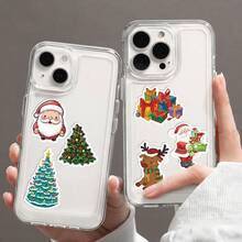 100 Stücke süße Cartoon Weihnachts-Aufkleber, Kawaii Winter-Aufkleber, Weihnachtsdekoration, Weihnachtsschmuck, Weihnachtsgeschenke, ästhetische Aufkleber-Pack, Sammelalbum-Aufkleber, Journaling-Aufkleber, wasserfeste Vinyl-Aufkleber für Wasserflasche, Computer, Laptop, Telefon, Gepäck, Notizbuch