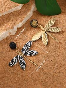 1 Pair Black Dragonfly Earrings Beach Holiday Style