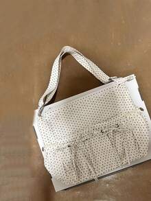 Back To School Korean Indie Design Versatile Shoulder Bag For College Students, Casual Tote Bag, Suitable For Classes, Shopping, Commuting - Beige - View 4