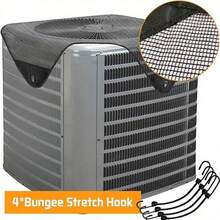 1 Piece Of High-Quality Outdoor Air Conditioner Cover - Super Durable, Windproof - Dustproof And Cold-Proof, With Breathable PVC Mesh Ventilation Design, Hexagonal Design, Air Conditioner Cover - màu đen - Xem 8