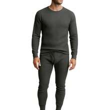 Men's 3 Pack Full Thermal Sets Ultra Soft 6 Piece Cotton Top And Bottom Set, Warm Cotton Long Johns, Winter Base Layer, Thermal Underwear For Men - 白色/海軍藍/炭灰色 - 查看 2