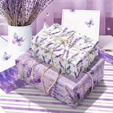 High Quality Lavender & Butterfly Floral Gift Wrapping Paper - Elegant Purple & Green Botanical Design, Suitable For Weddings, Birthdays, Teen Showers, DIY Crafts, Butterfly Decor - Multicolor - View 10